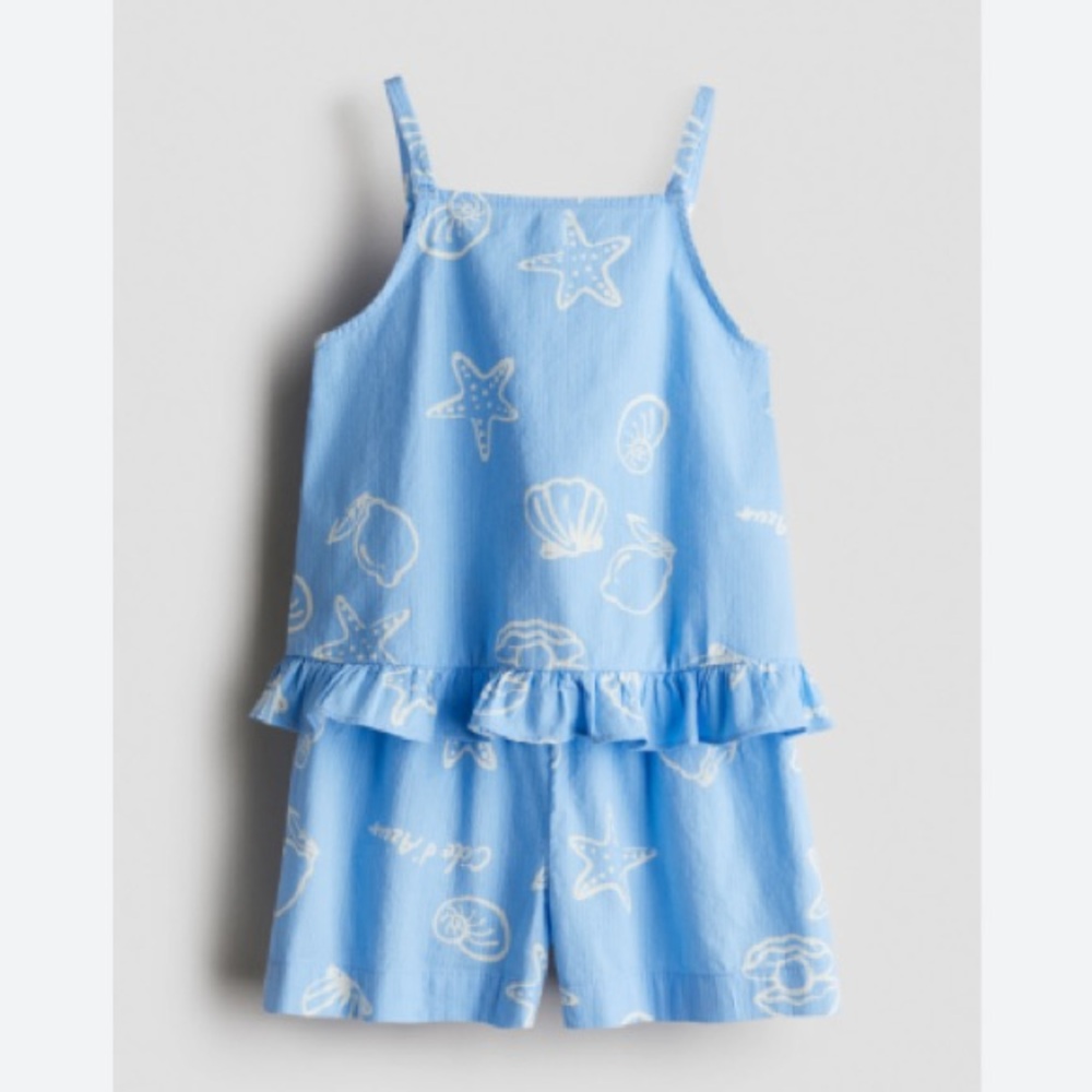 NEW - H&M 2-PIECE COTTON STRAPPY TOP AND SHORTS SET | 5T